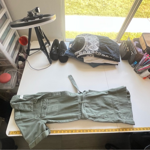 Lucky Brand Women Utility Rain or Shine Denim Romper Olive Green Size S NWOT - Picture 8 of 10